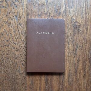 Planning Brown Leather Style Unlined Notebook | 5 x 7 IN